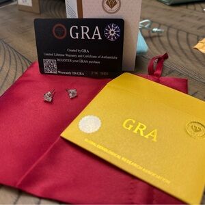 GRA Moissanite 2.0CT/Pair Diamond Stud Earrings